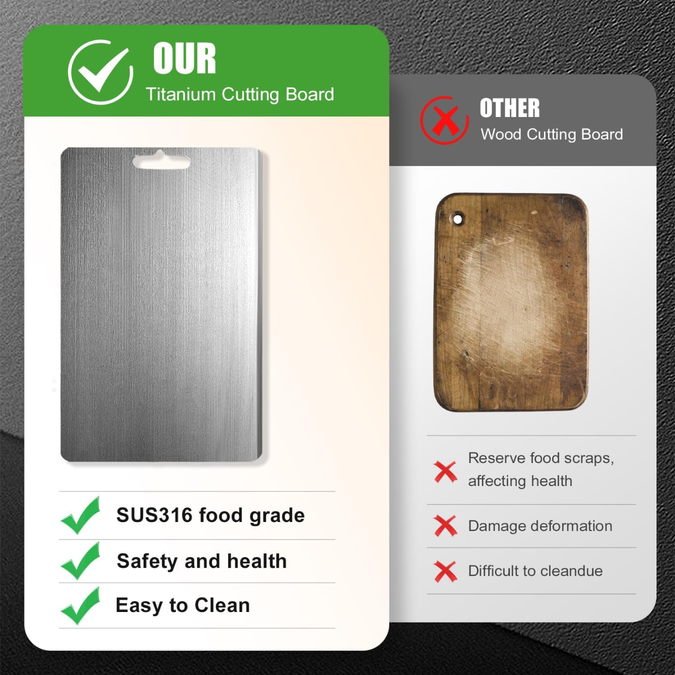 (3 Pcs Bundling) Mosman Titanium Cutting Board